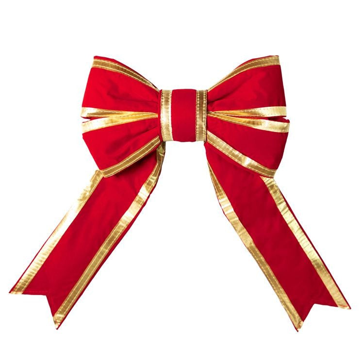 Red velvet bow with gold trim