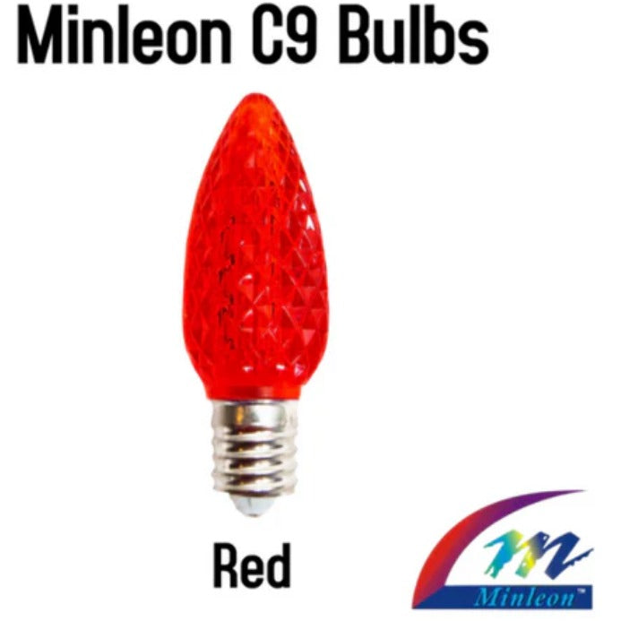 Minleon C9 V2 faceted LED bulb - Red