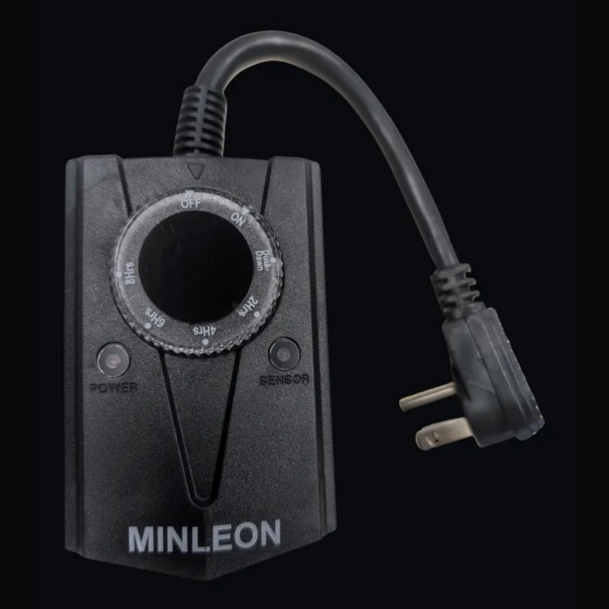 Minleon light-sensing dusk-to-dawn timer, black